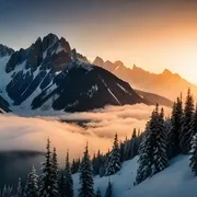 Bergkette mit schneebedeckten Gipfeln in der Schweiz© MuhammadShoaib - stock.adobe.com